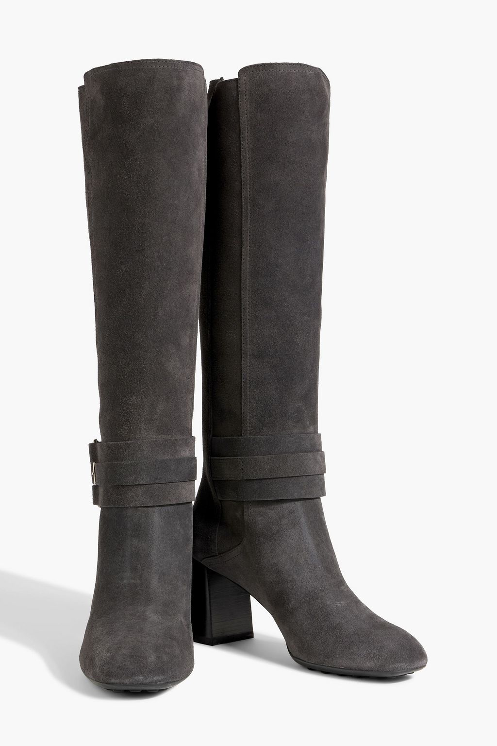 TOD'S Buckled suede knee boots