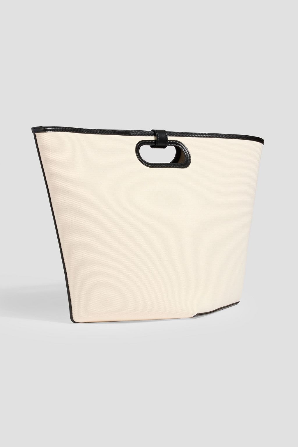 ALAÏA Folded large leather-trimmed cotton-canvas tote
