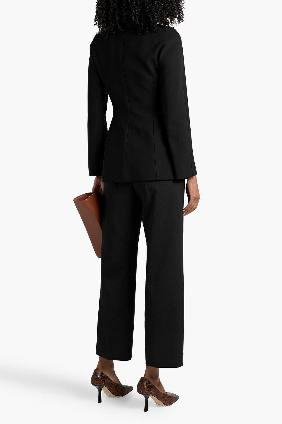 Max Mara Verbano Wool-blend Crepe Straight-leg Pants In Black