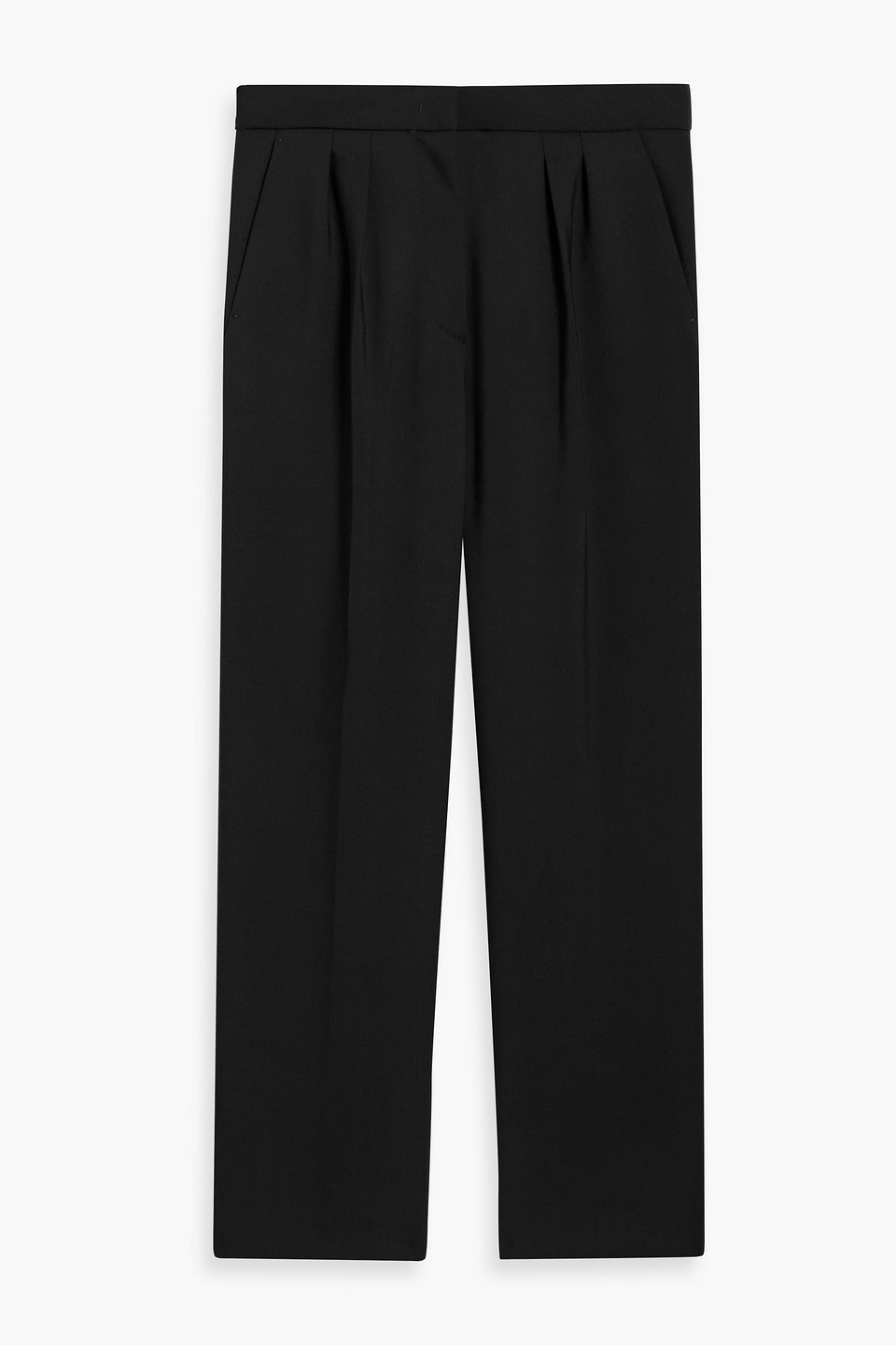 Max Mara Verbano Wool-blend Crepe Straight-leg Pants In Black