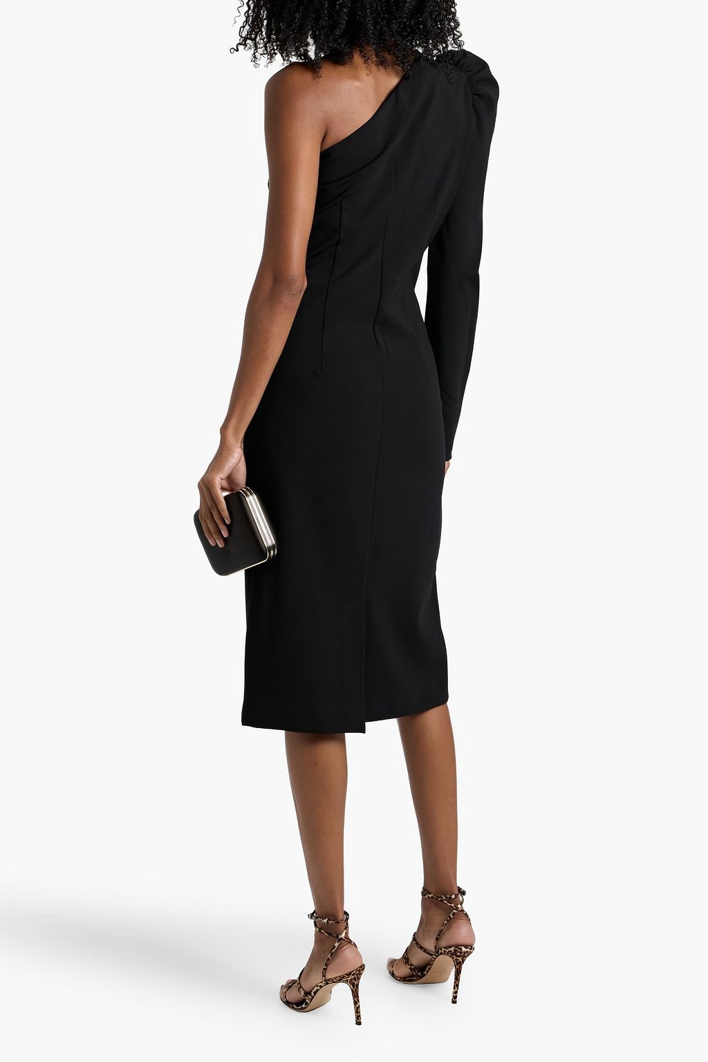 MAX MARA Falda one-sleeve ruffled jersey midi dress