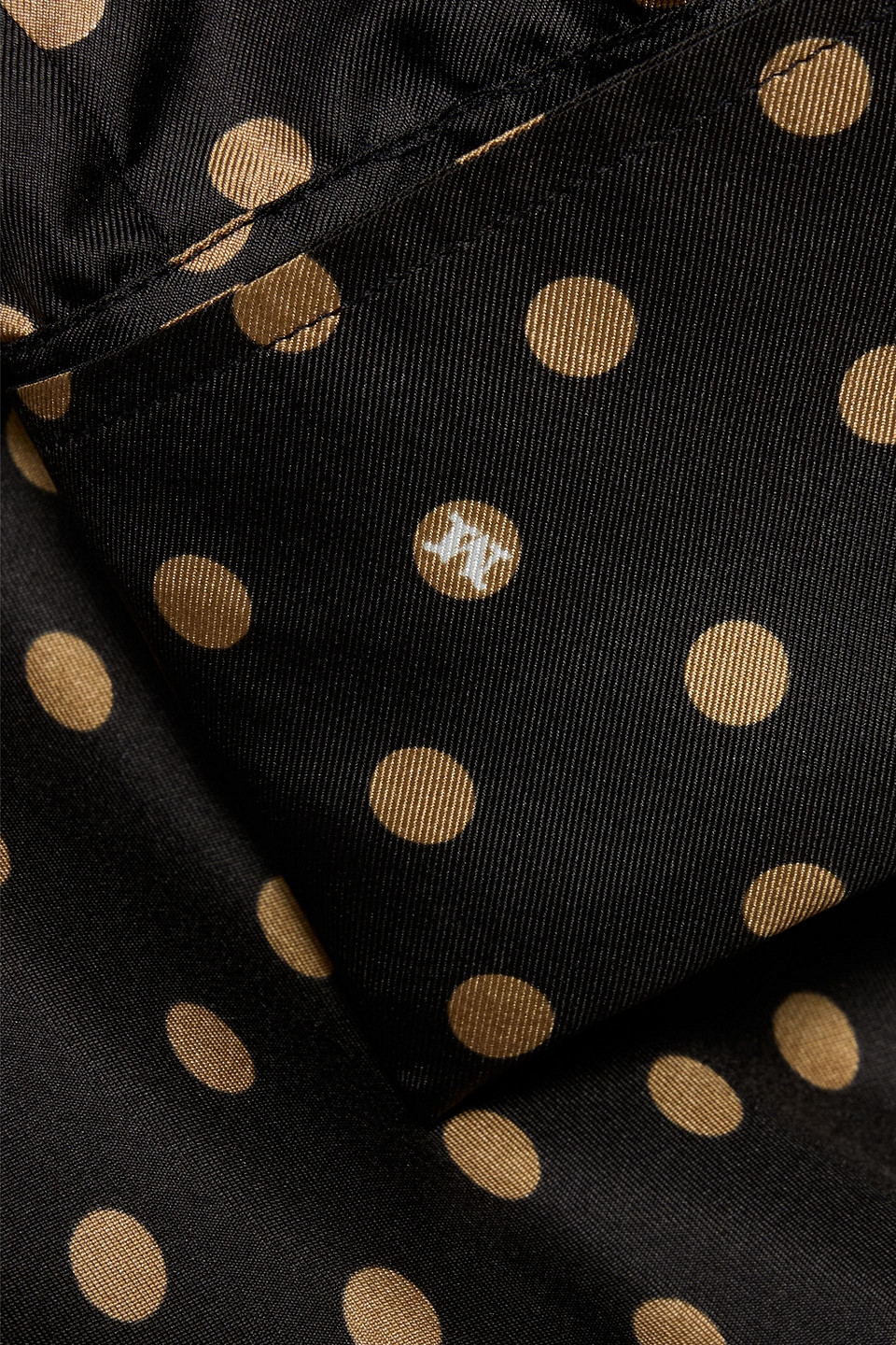 Max Mara Shock Polka-dot Silk-twill Mini Shirt Dress In Black