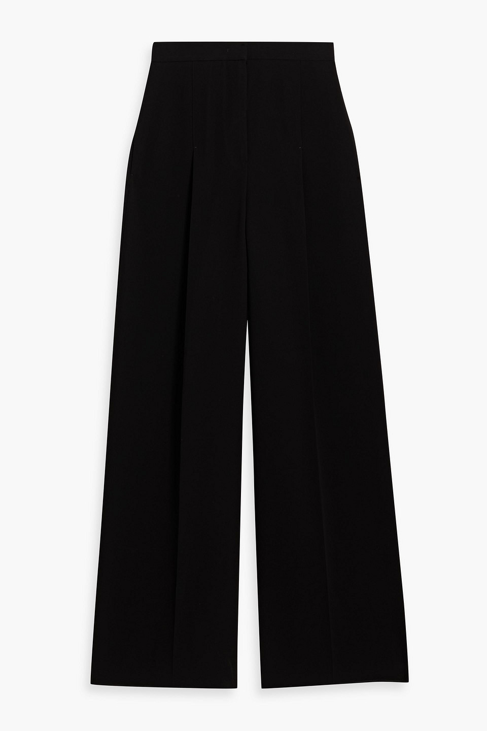 Max Mara Lino Crepe Wide-leg Pants In Black