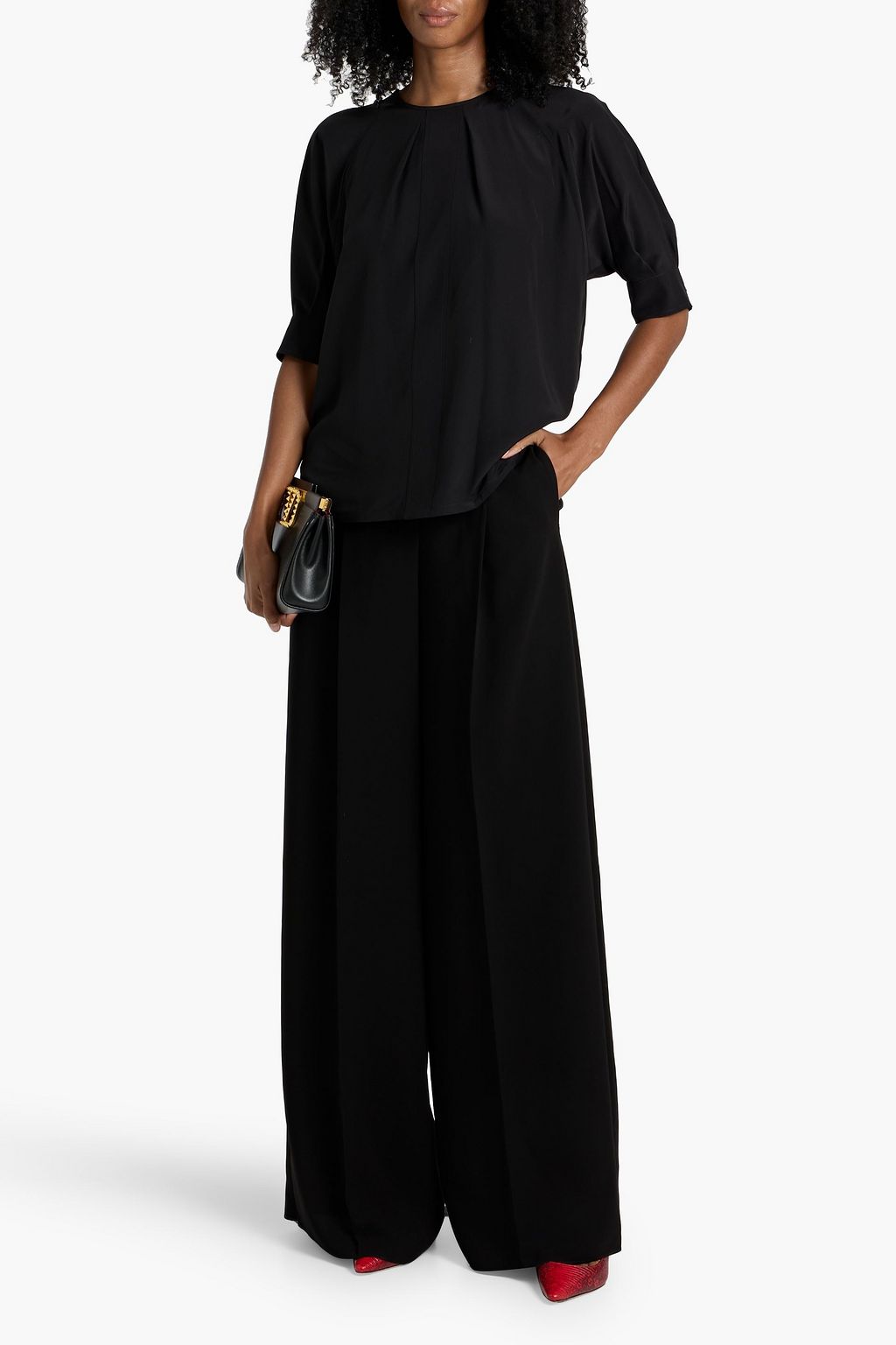 MAX MARA Ecuador pleated silk crepe de chine top