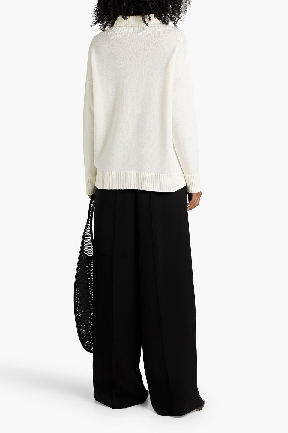 Max Mara Superbo Wool Turtleneck Sweater In White