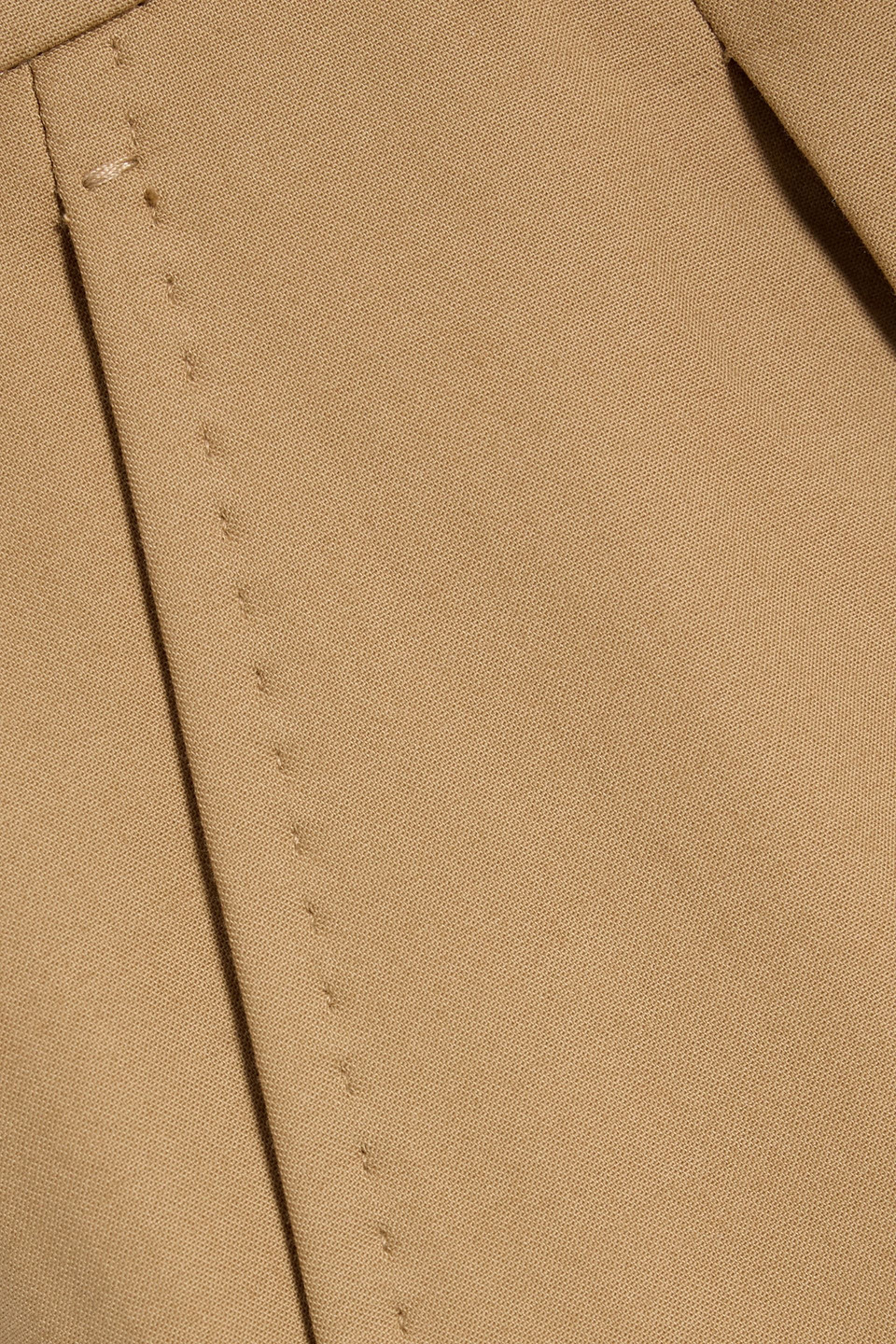 Max Mara Avoriaz Pleated Cotton-blend Wide-leg Pants In Brown