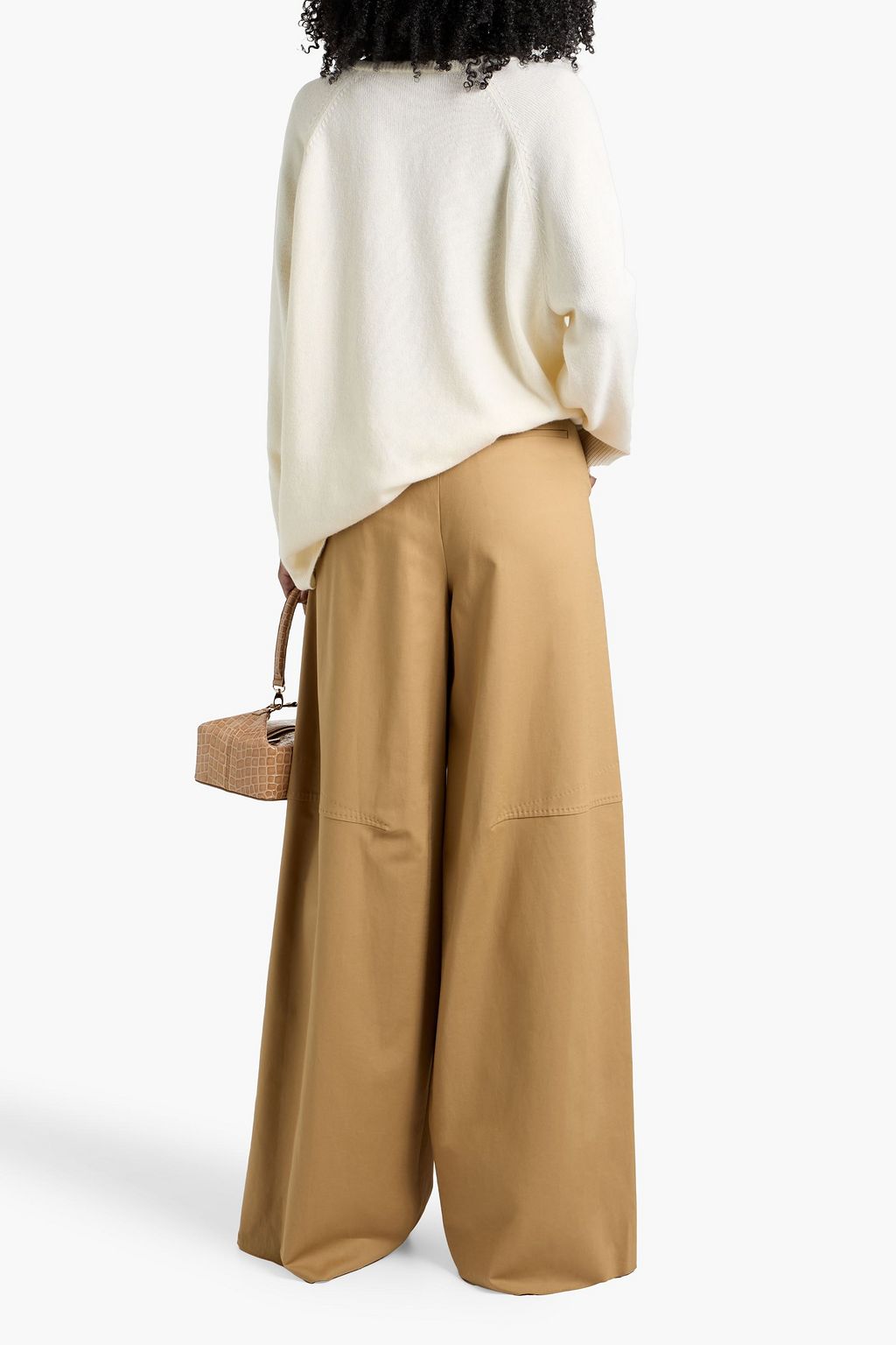 MAX MARA Avoriaz pleated cotton-blend wide-leg pants