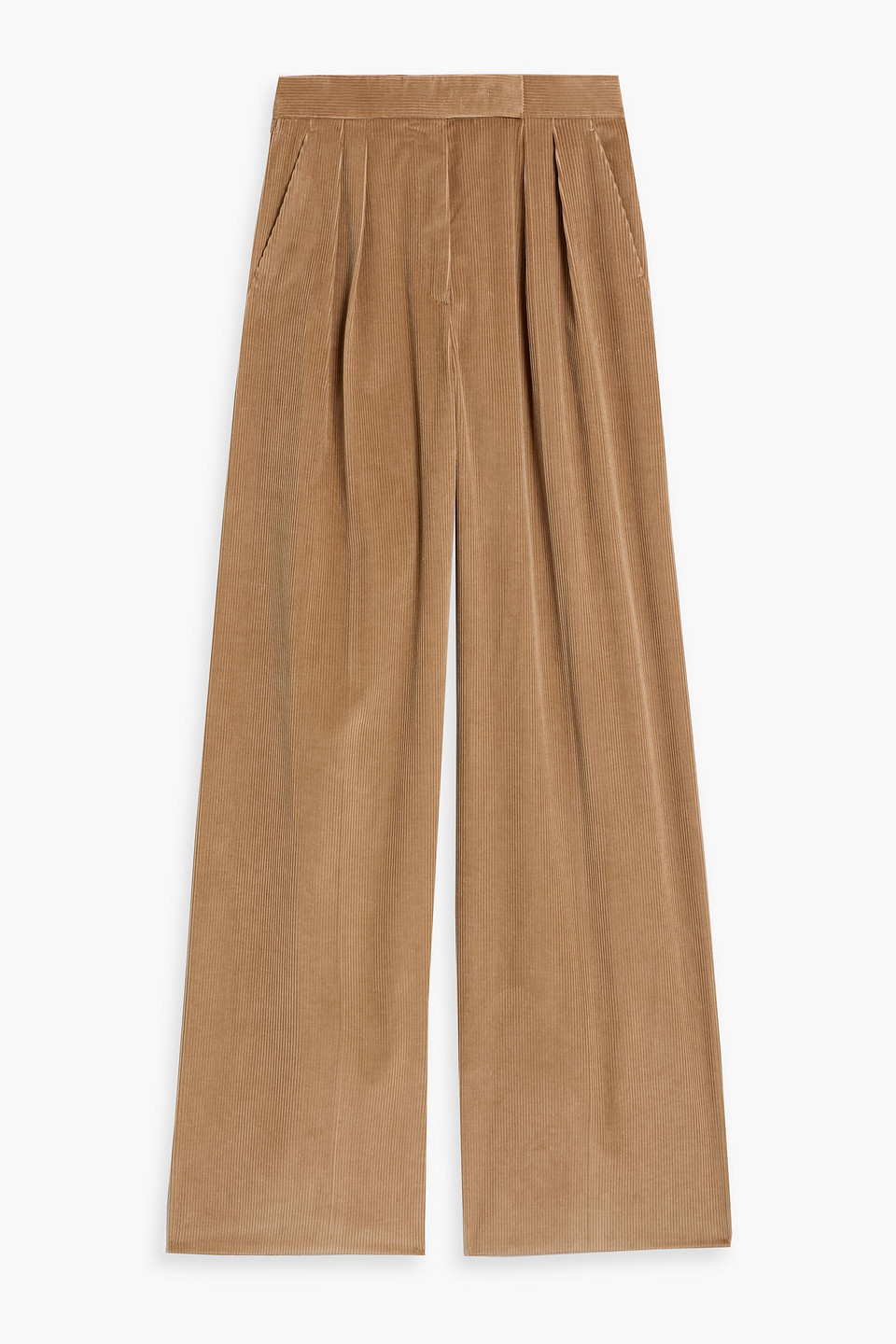 Max Mara Gilly Cotton-corduroy Wide-leg Pants In Brown