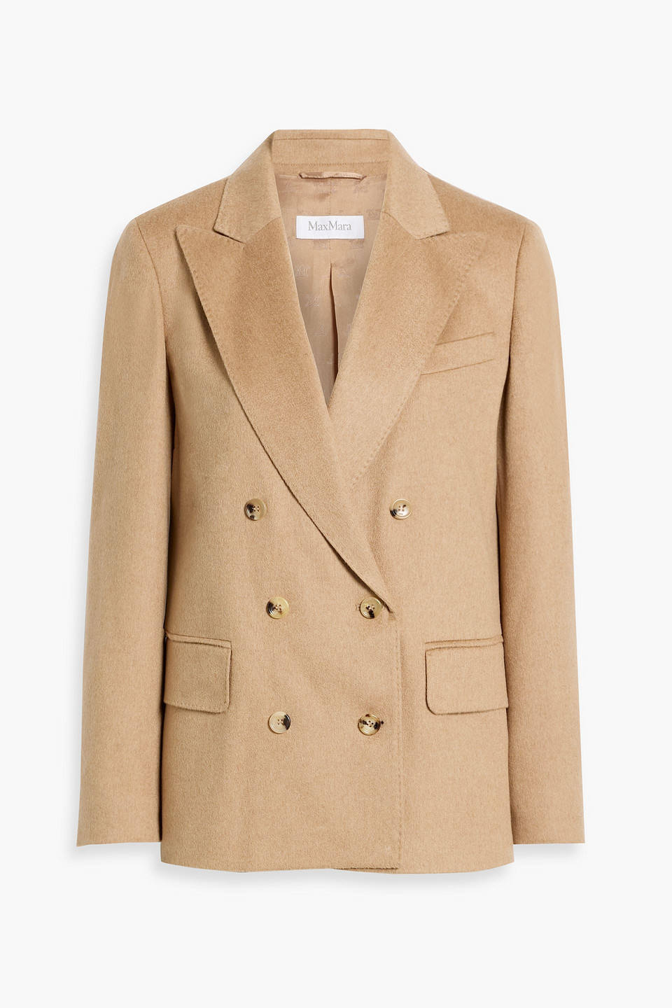Max Mara Sumero Double-breasted Camel Hair Blazer In Brown