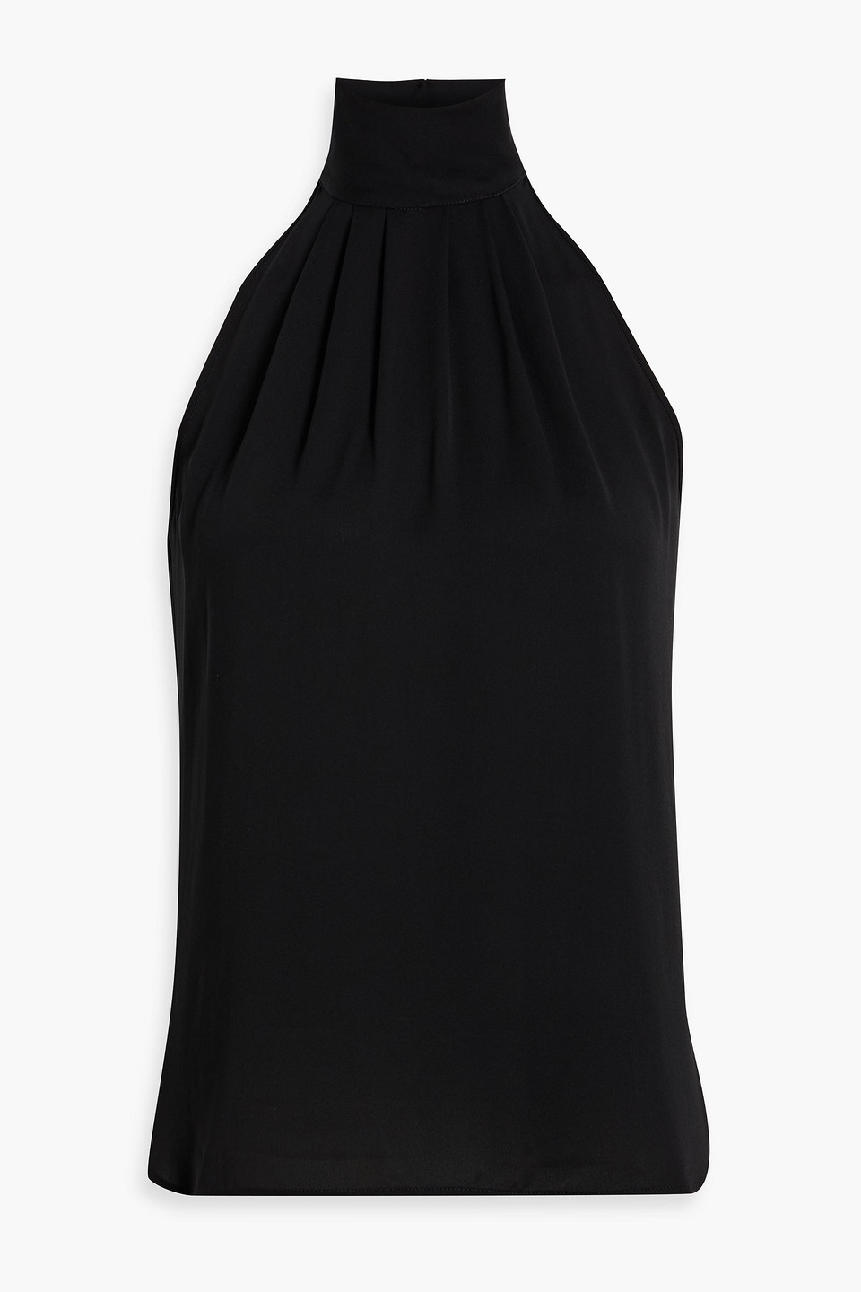 Max Mara Memore Silk Crepe De Chine Top In Black