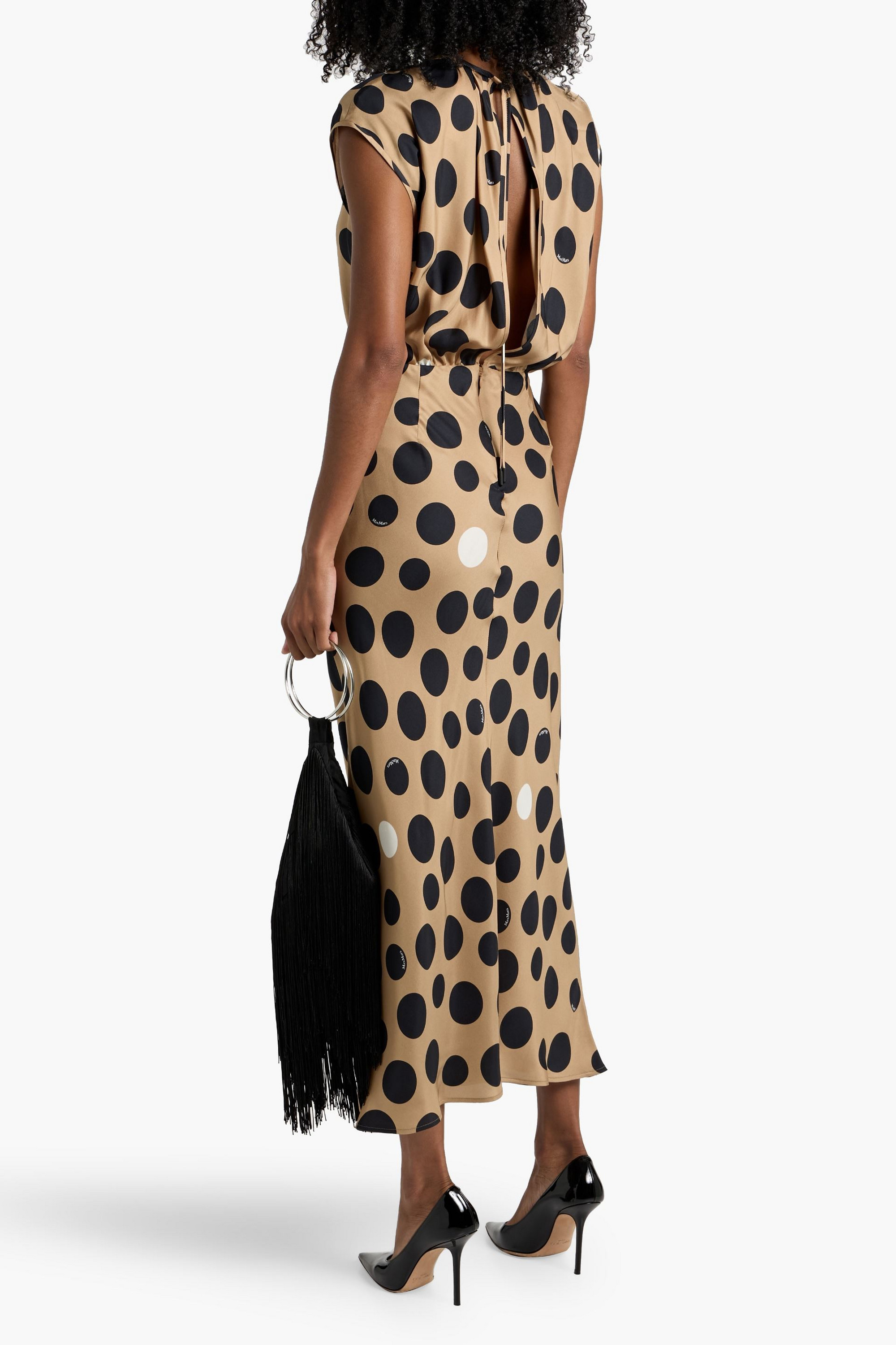 Max Mara Juglas polka-dot silk-twill maxi dress