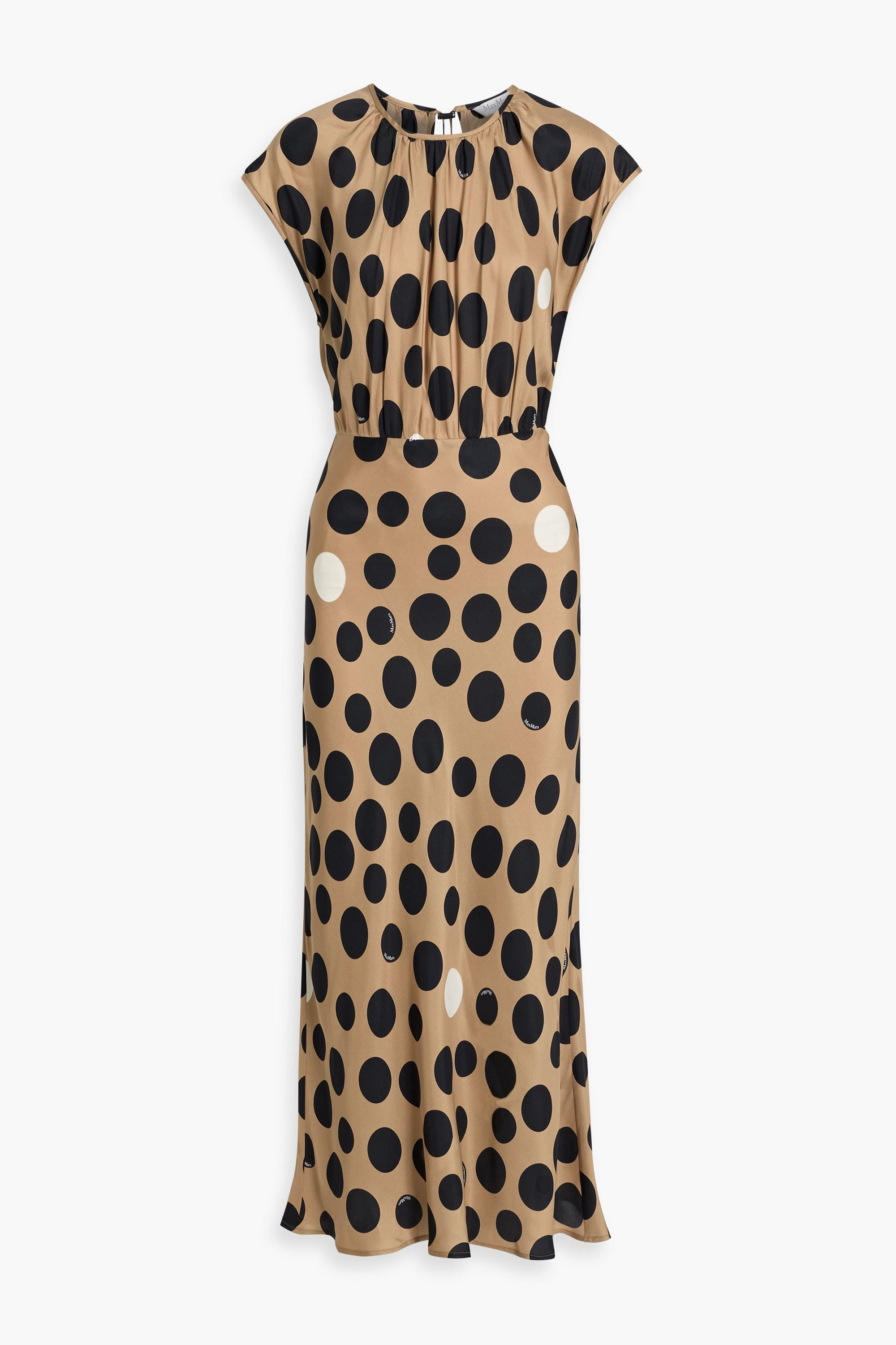 Max Mara Juglas polka-dot silk-twill maxi dress