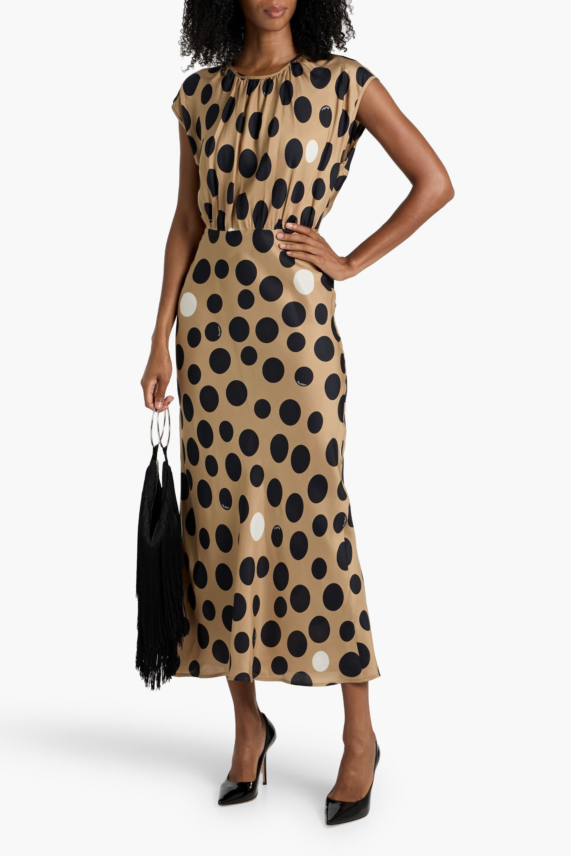Max Mara Juglas polka-dot silk-twill maxi dress