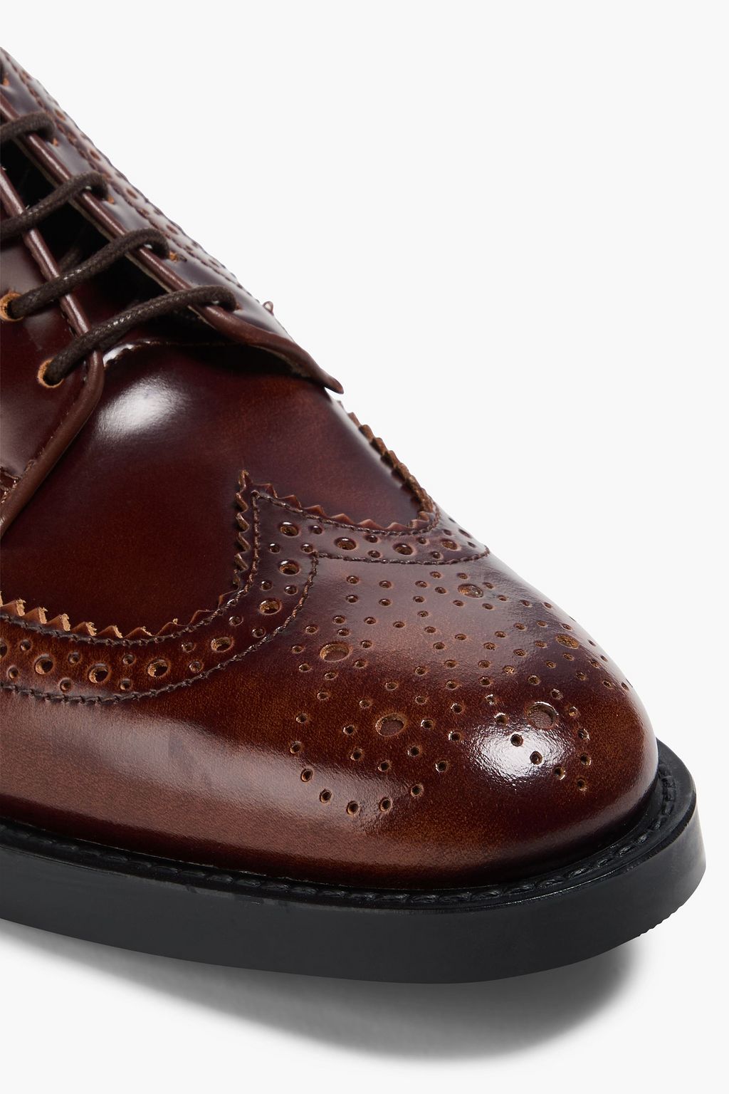 TOD'S Brogues aus brüniertem Glanzleder