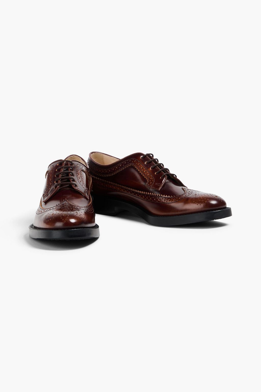 TOD'S Brogues aus brüniertem Glanzleder