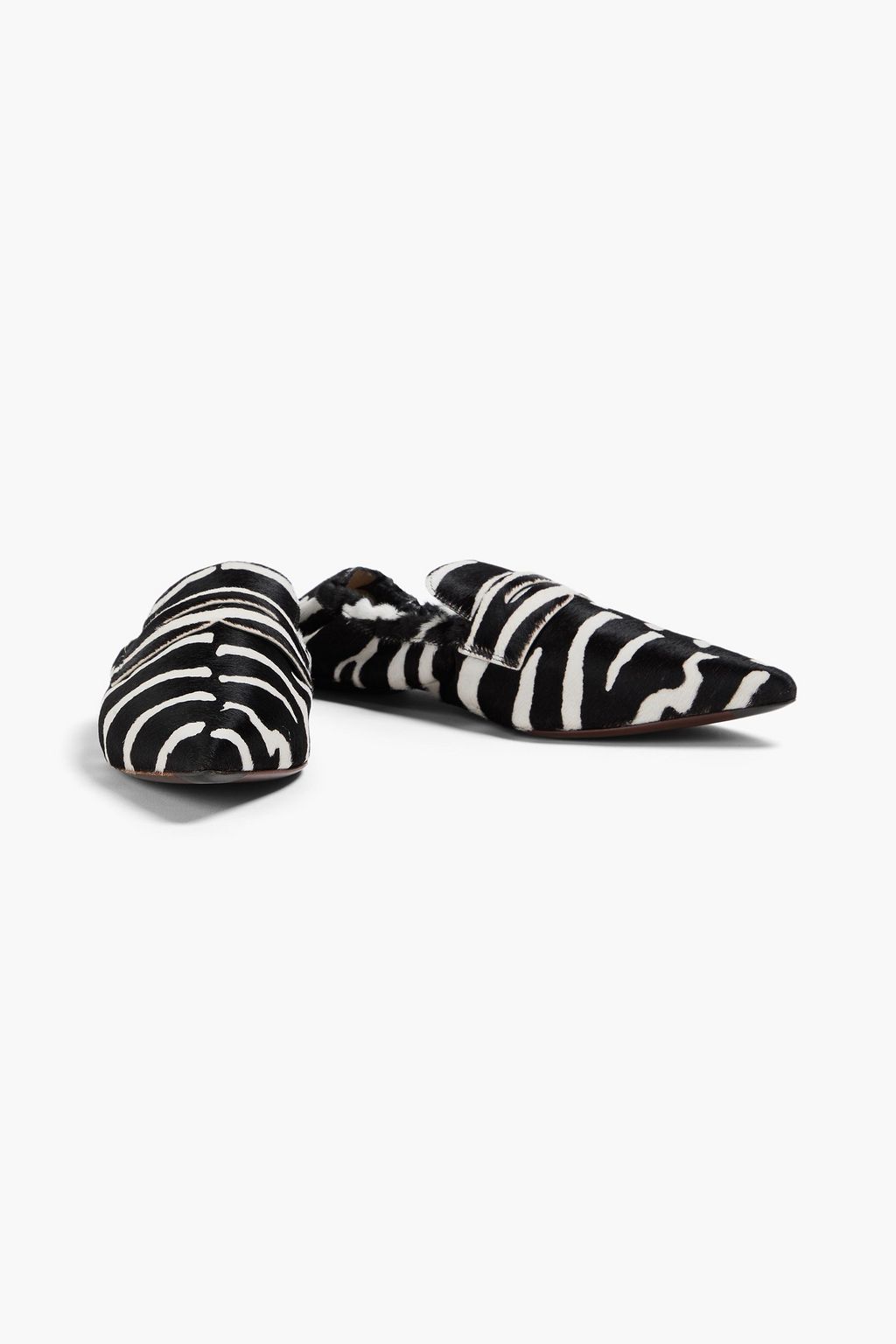 TOD'S Zebra-print calf hair loafers