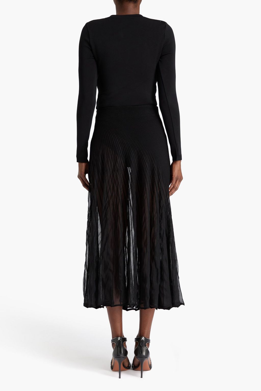 ALAÏA リブ編みニット ミディスカート