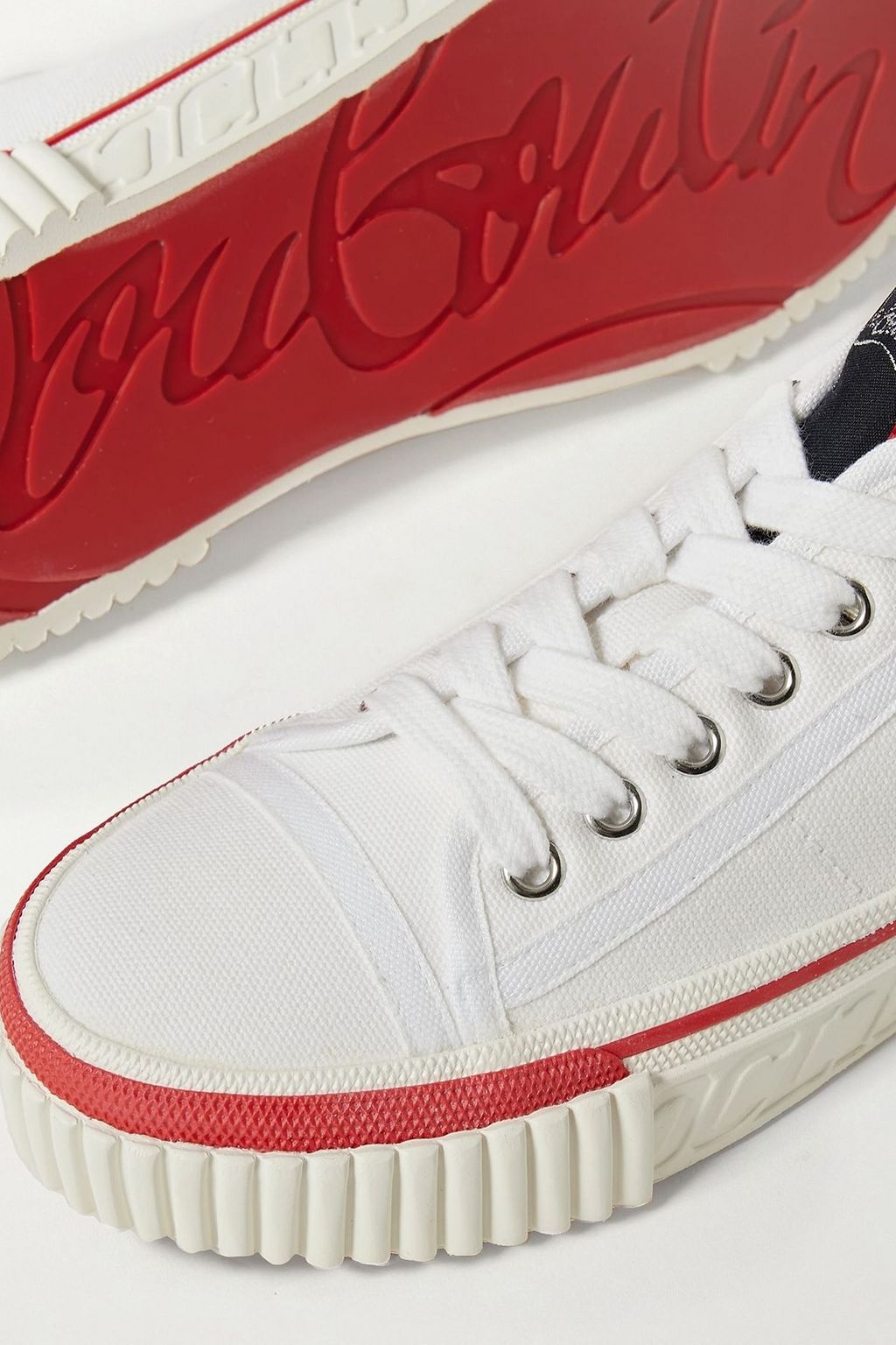 CHRISTIAN LOUBOUTIN Pedro Junior cotton-canvas sneakers