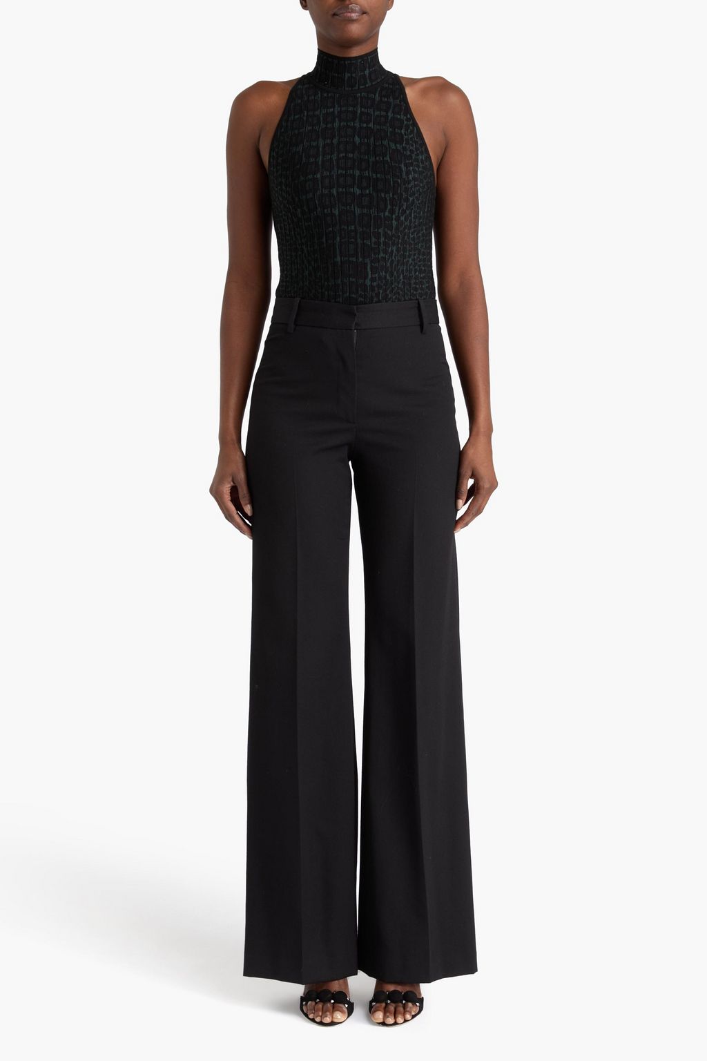 ALAÏA Ribbed jacquard-knit bodysuit