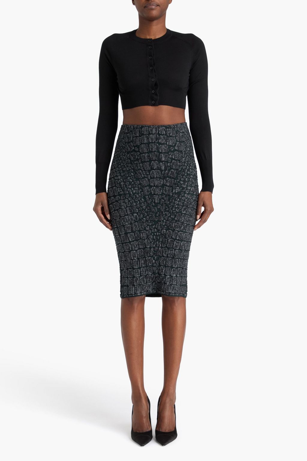 ALAÏA Bleistiftrock aus Jacquard-Strick