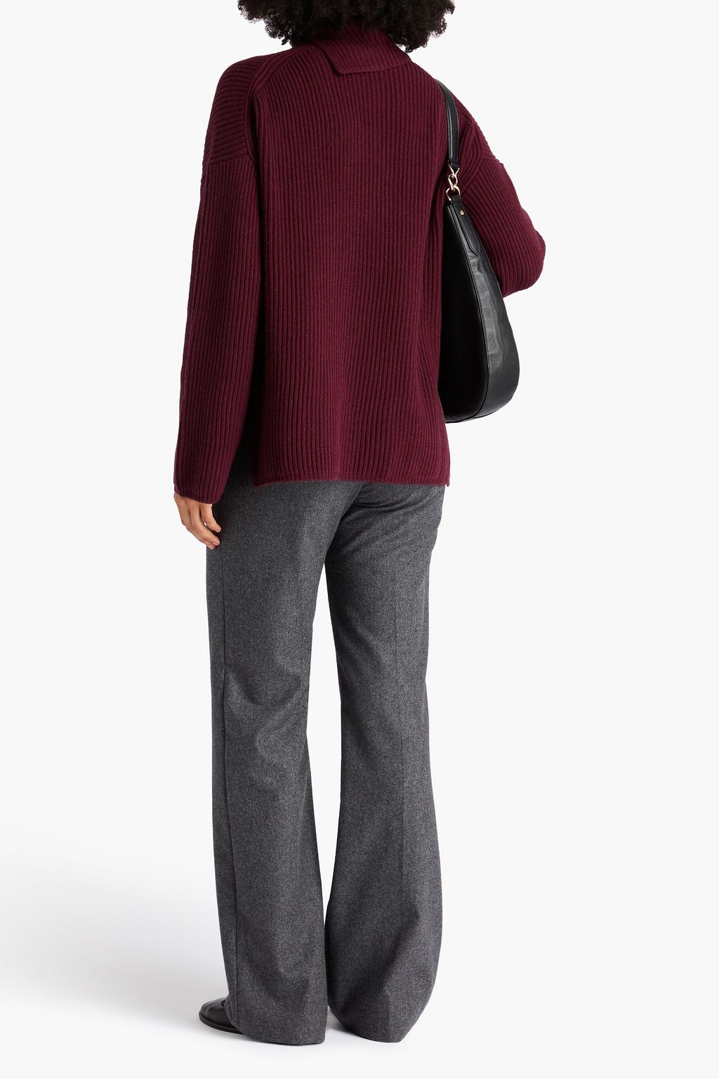 JOSEPH Ribbed wool, silk and cashmere-blend turtleneck sweater