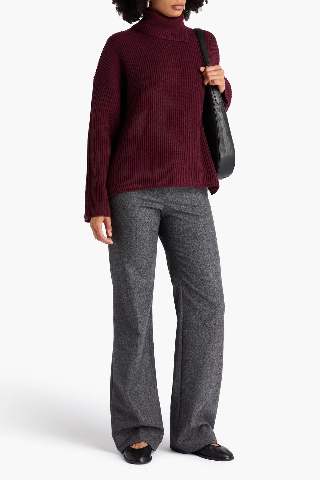 JOSEPH Ribbed wool, silk and cashmere-blend turtleneck sweater