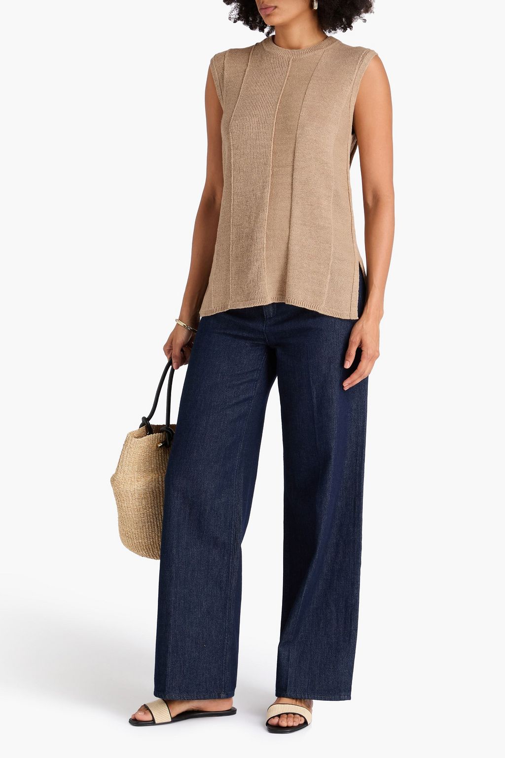 JOSEPH Linen-blend top