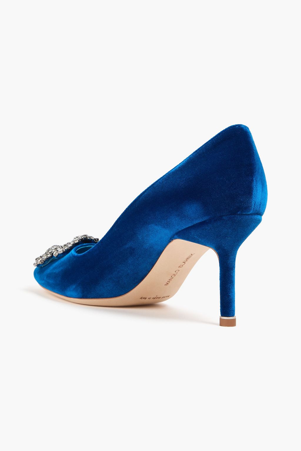 MANOLO BLAHNIK 한기시 장식 디테일 벨벳 펌프스