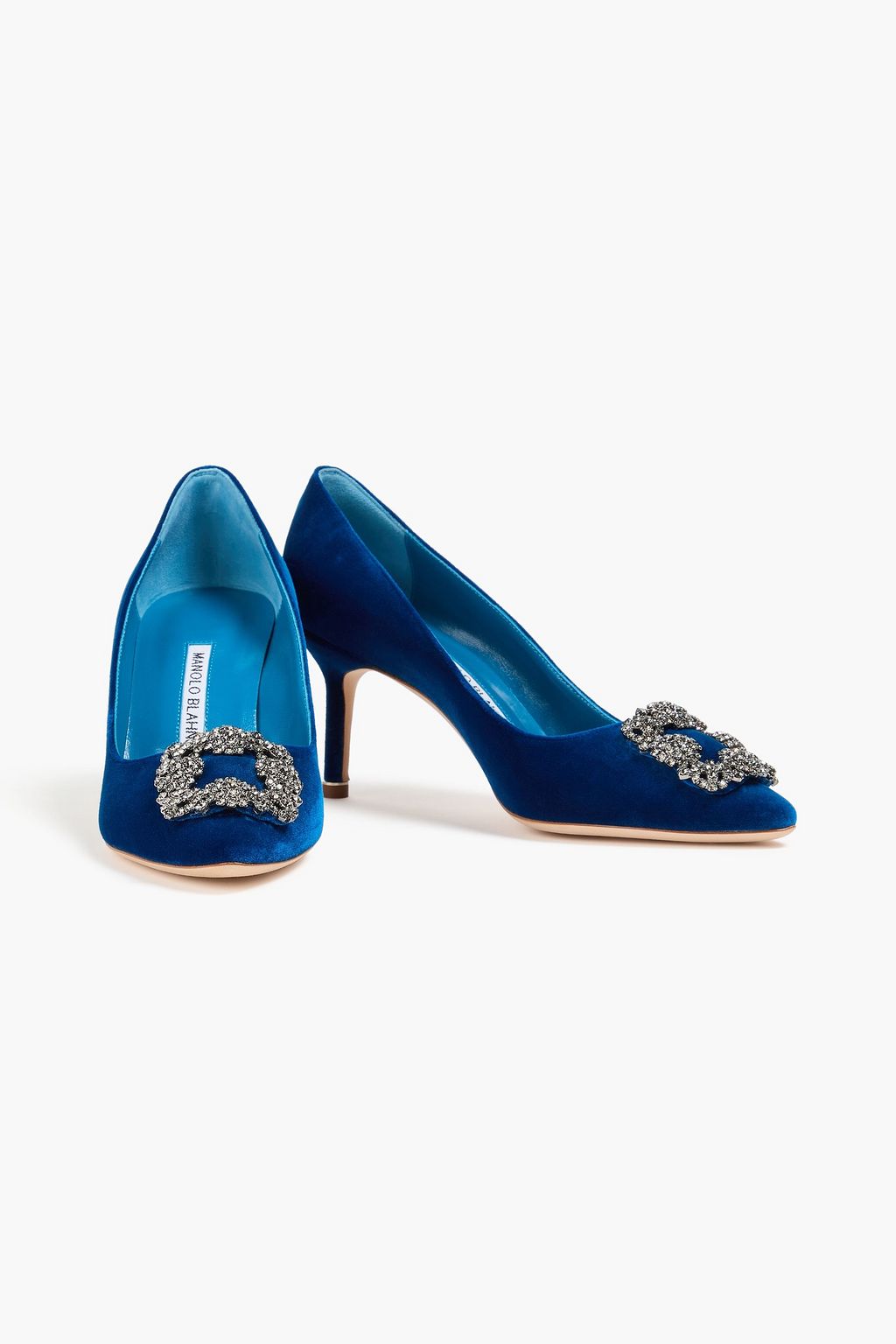 MANOLO BLAHNIK 한기시 장식 디테일 벨벳 펌프스