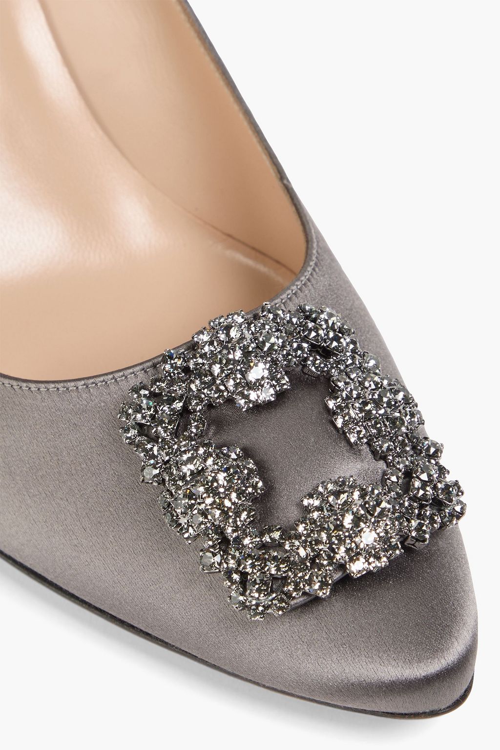 MANOLO BLAHNIK 한기시 장식 디테일 새틴 펌프스