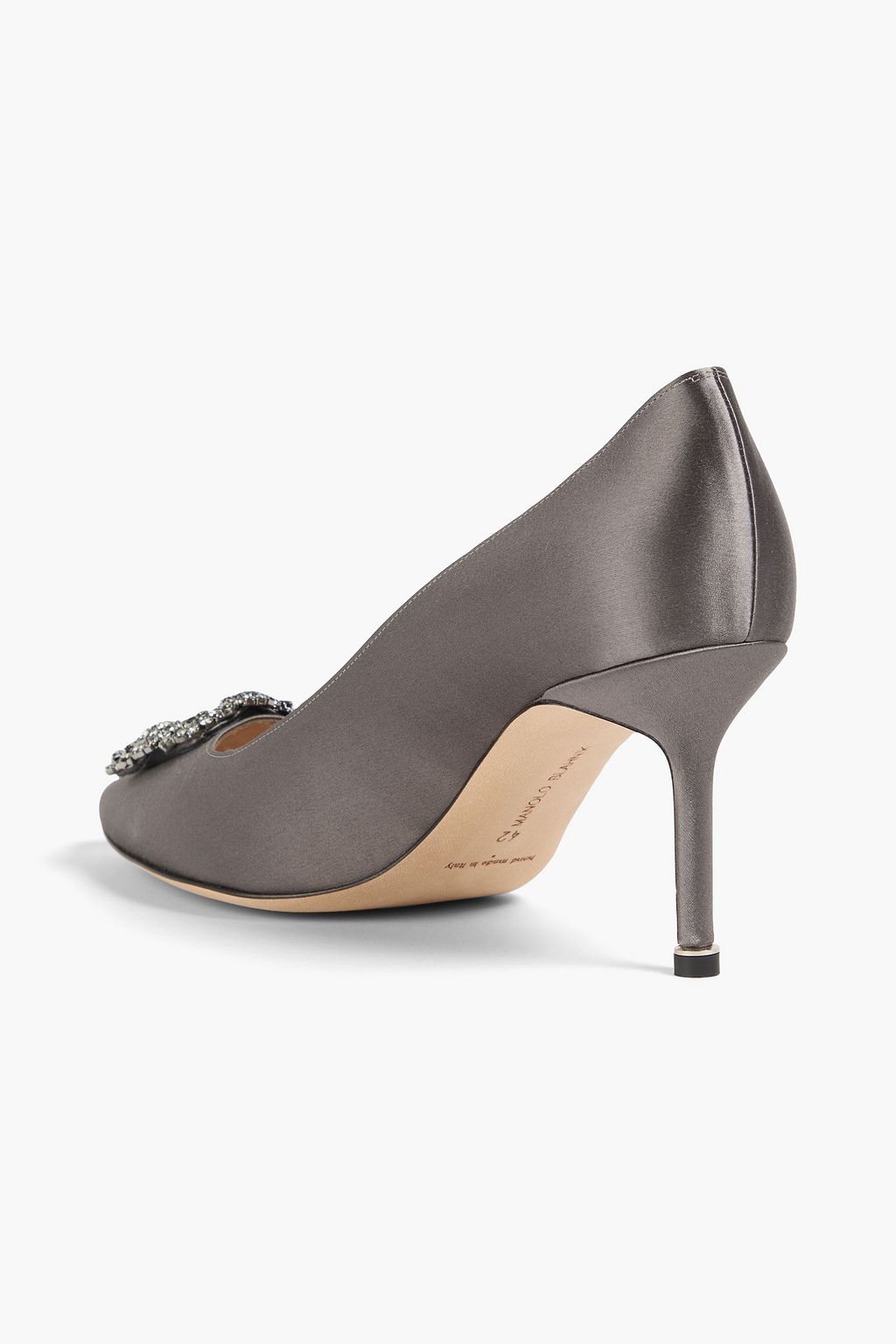 MANOLO BLAHNIK 한기시 장식 디테일 새틴 펌프스
