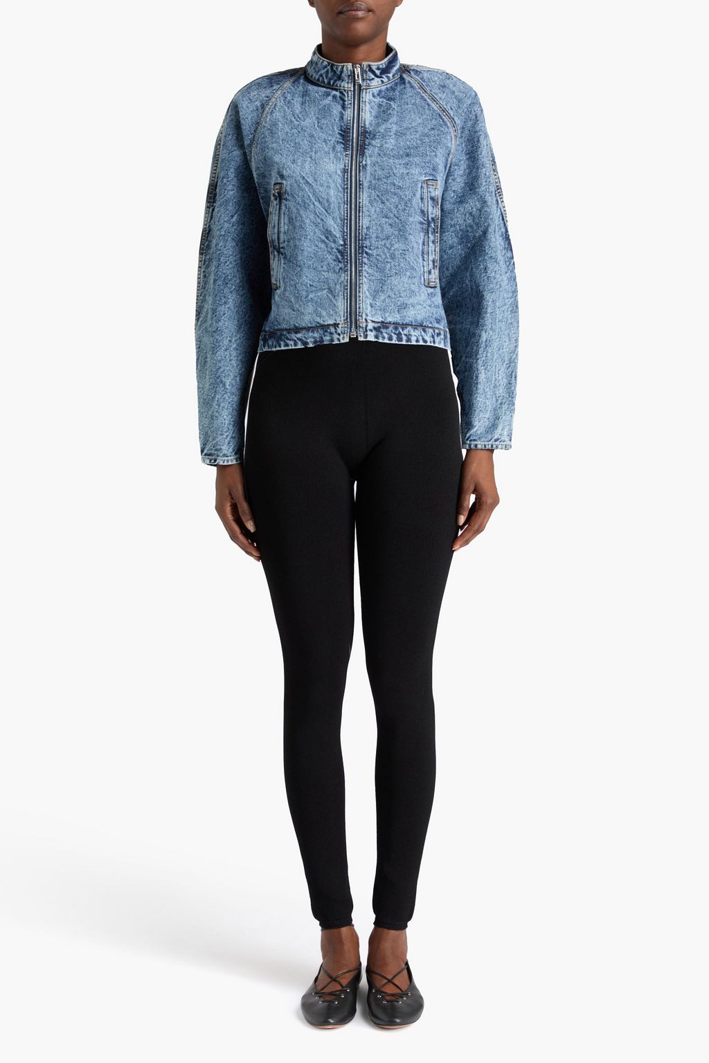 ALAÏA Acid-wash denim jacket