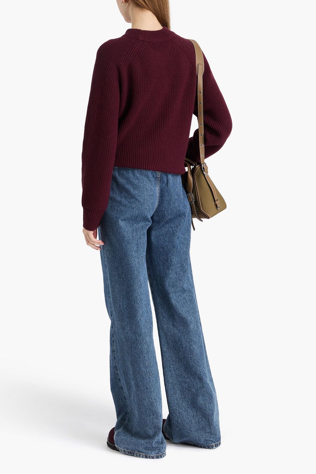 JOSEPH Ribbed wool, silk and cashmere-blend sweater