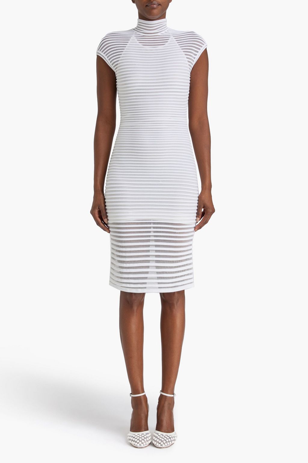 ALAÏA リブ編みニット ワンピース カットアウト
