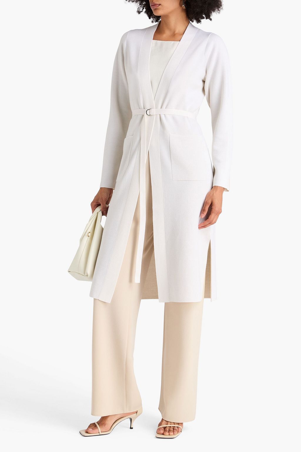 JOSEPH Belted merino wool-blend cardigan