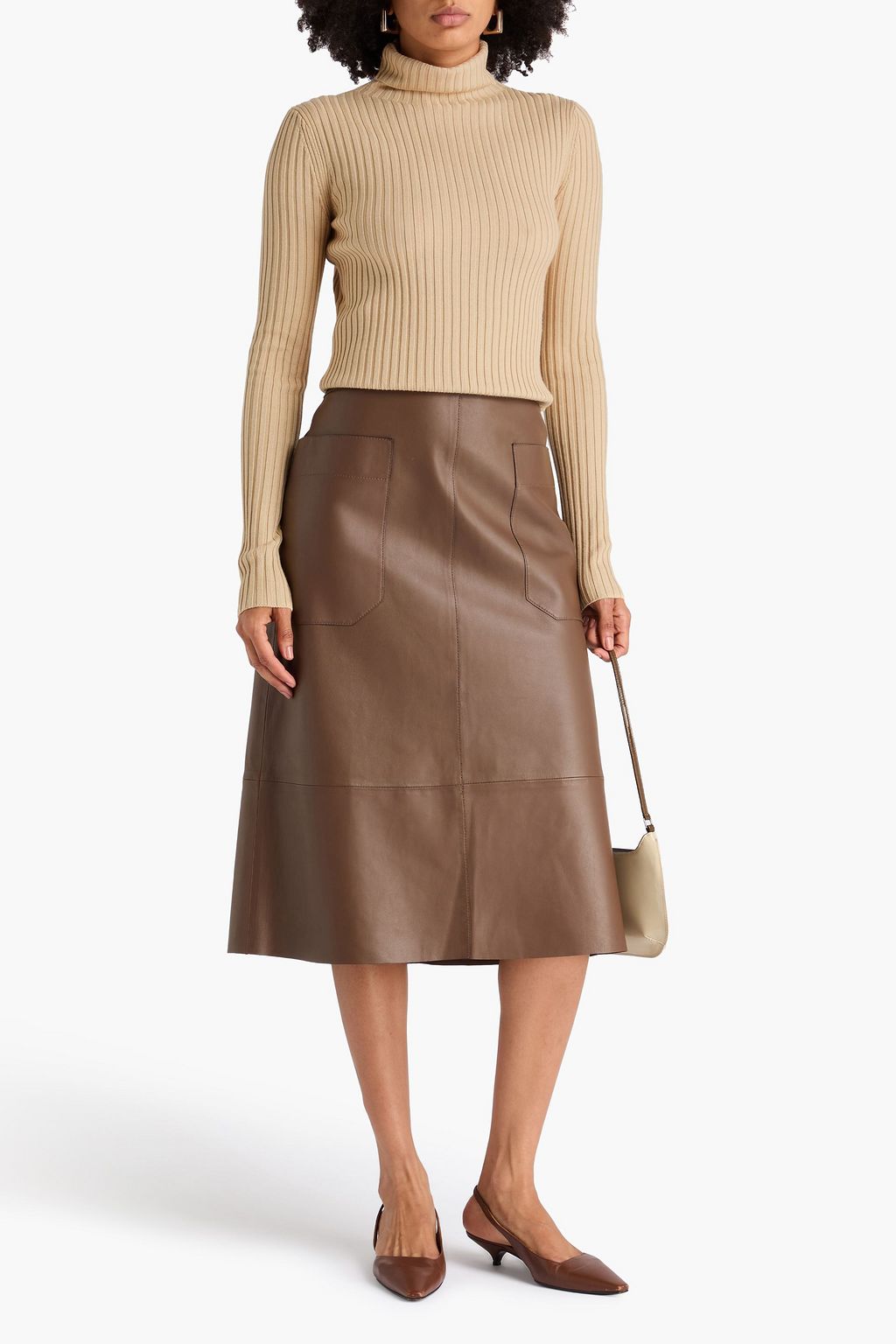 JOSEPH Ribbed merino wool and silk-blend turtleneck sweater