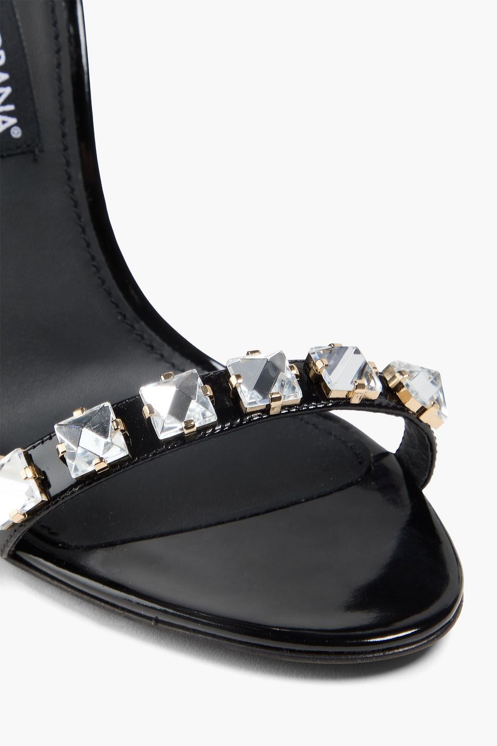 DOLCE&GABBANA Crystal-embellished patent-leather sandals