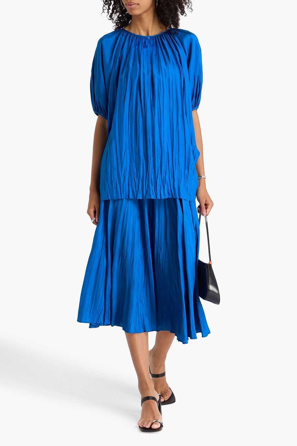 JOSEPH Birela plissé silk-habotai top