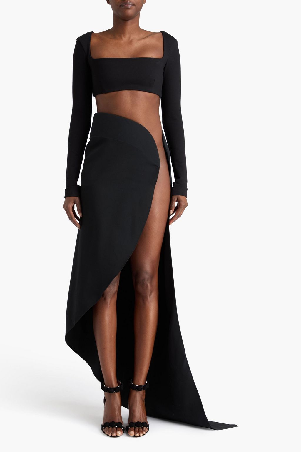 ALAÏA Asymmetrischer Rock „Spiral“ aus Cady aus einer Seiden-Wollmischung