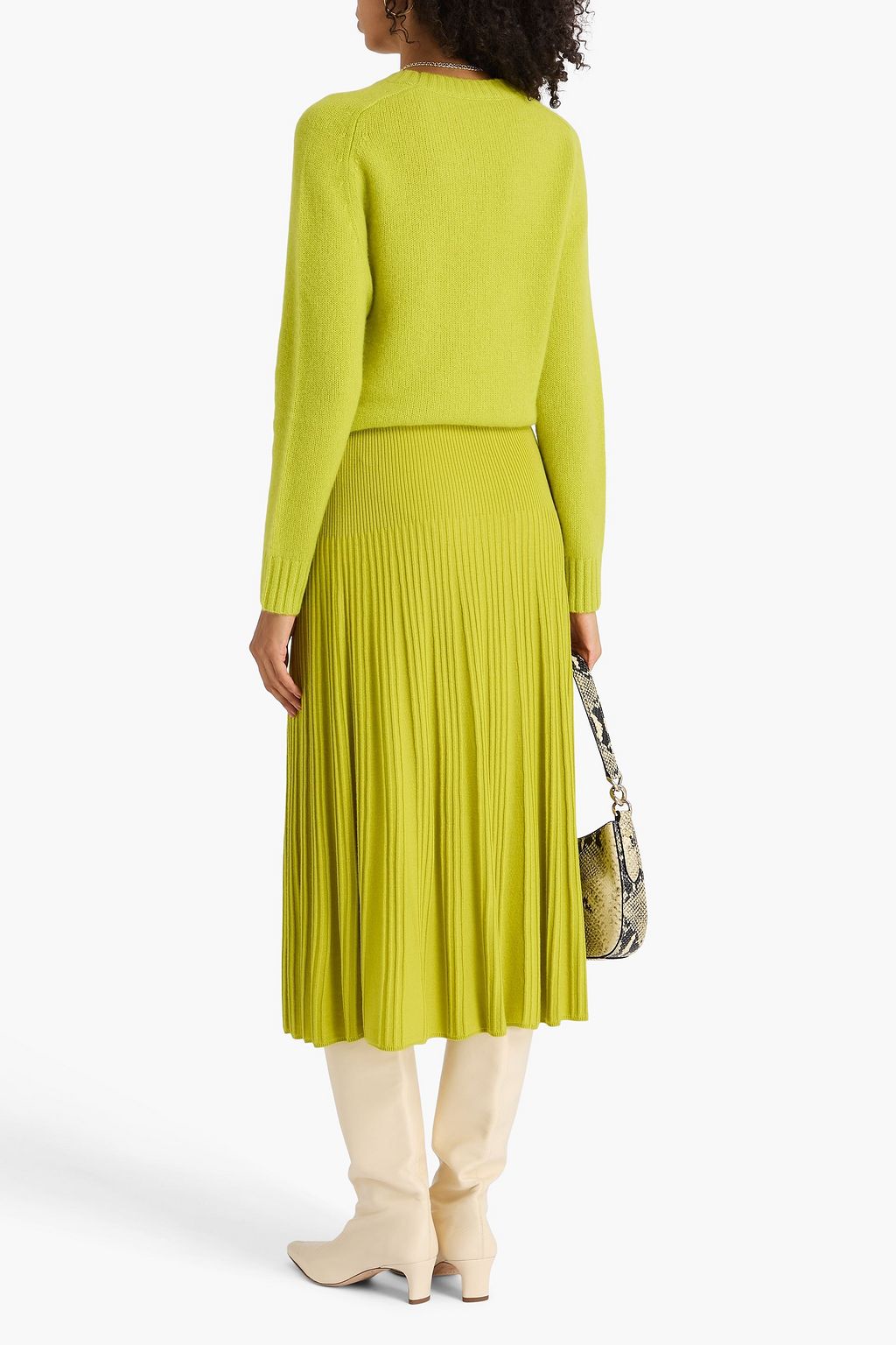 JOSEPH Ribbed merino wool midi skirt