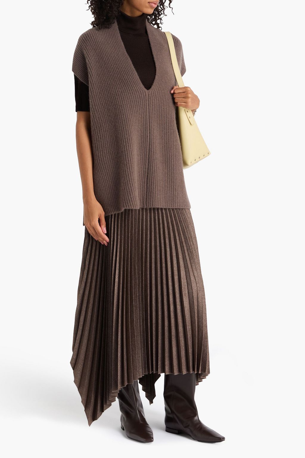 JOSEPH Ribbed cashmere vest