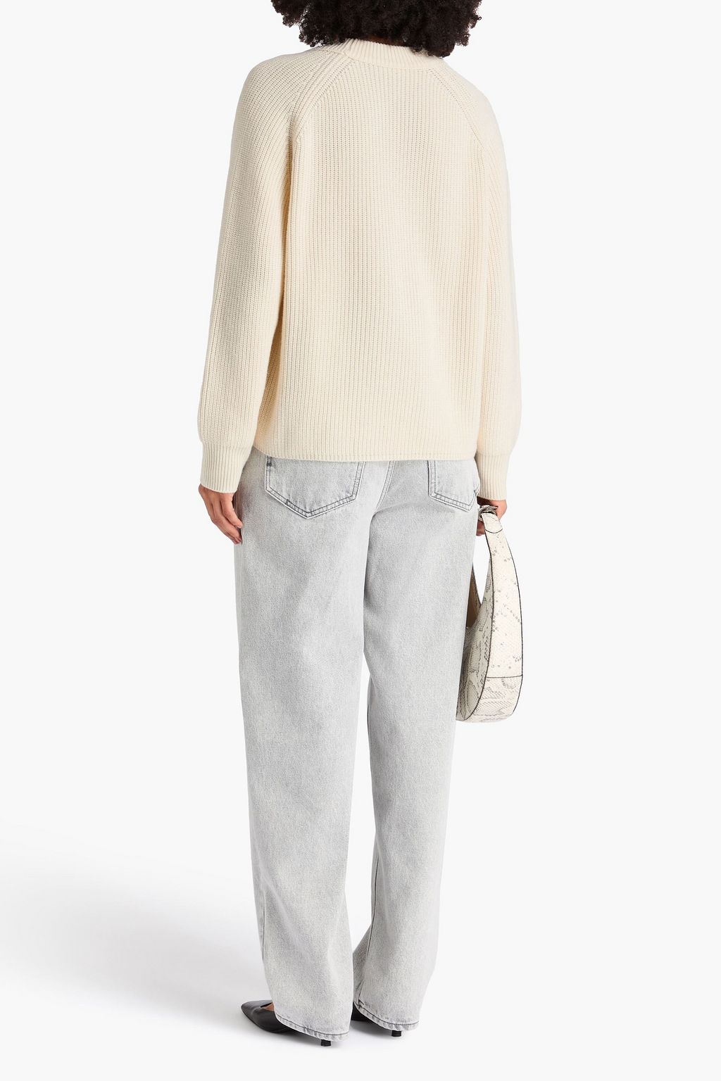 JOSEPH Ribbed wool, silk and cashmere-blend sweater