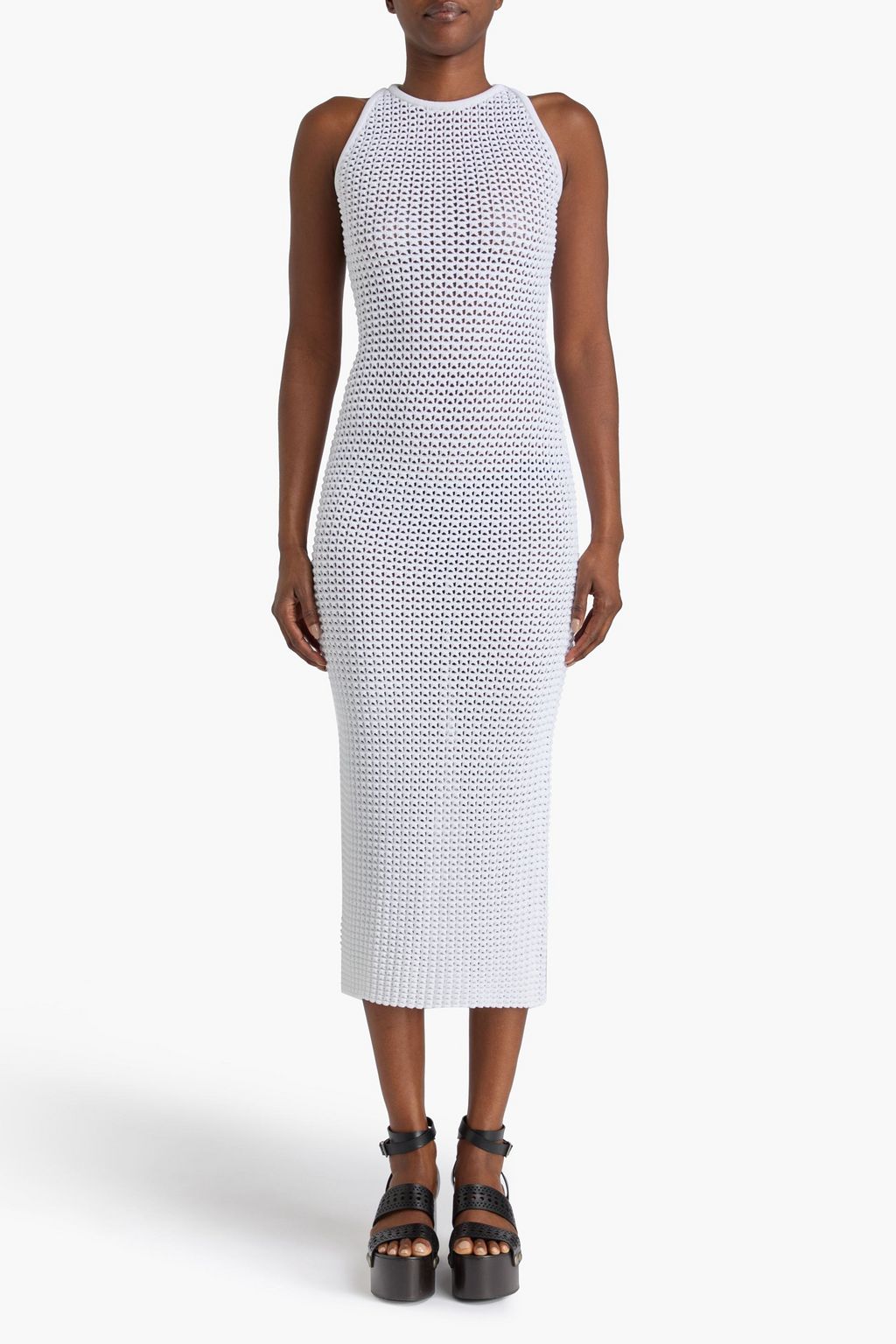 ALAÏA ワッフルニット ミディワンピース
