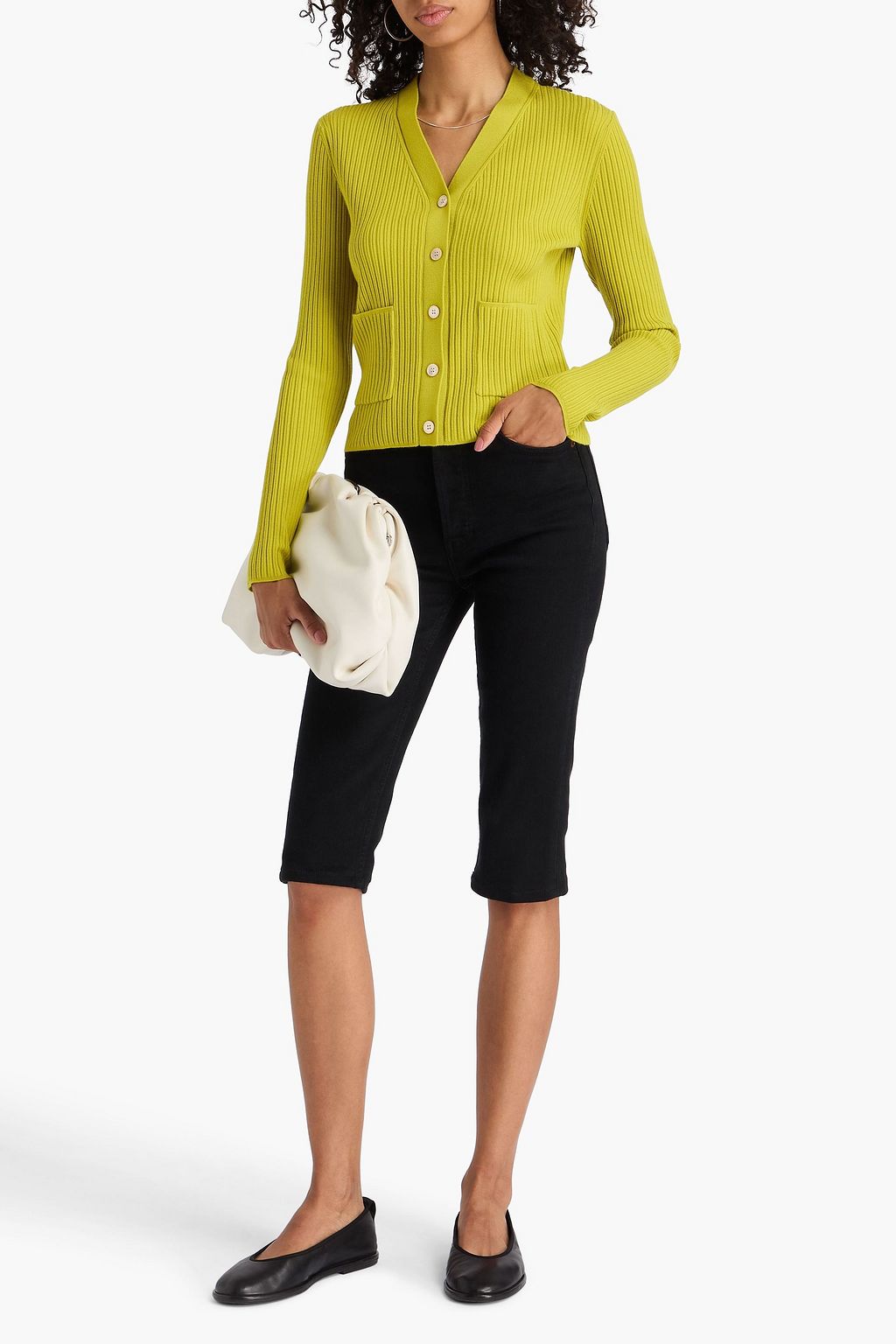 JOSEPH Ribbed merino wool cardigan
