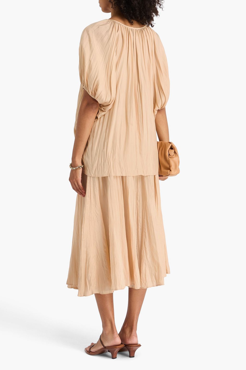 JOSEPH Birela plissé silk-habotai top