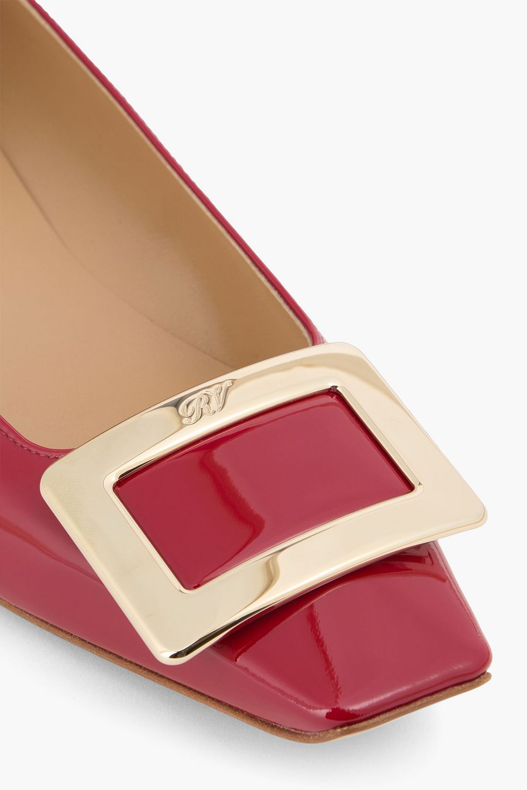 ROGER VIVIER Belle Vivier buckle-embellished patent-leather ballet flats