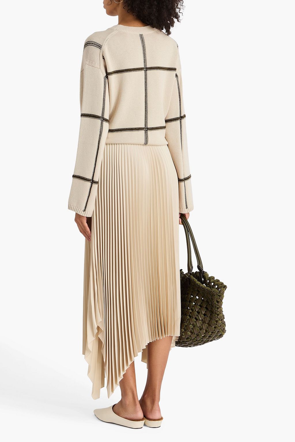 JOSEPH Checked cotton and silk-blend sweater