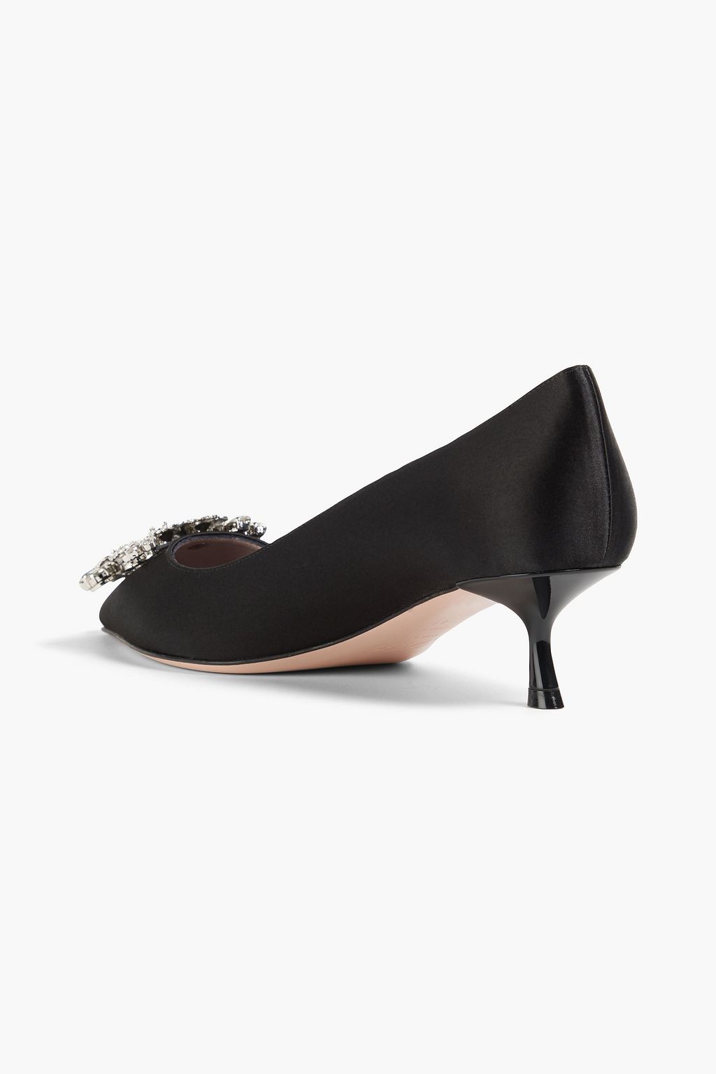 ROGER VIVIER حذاء آر في بوكيه بكعب عالٍ من الساتان مزين بالكريستال