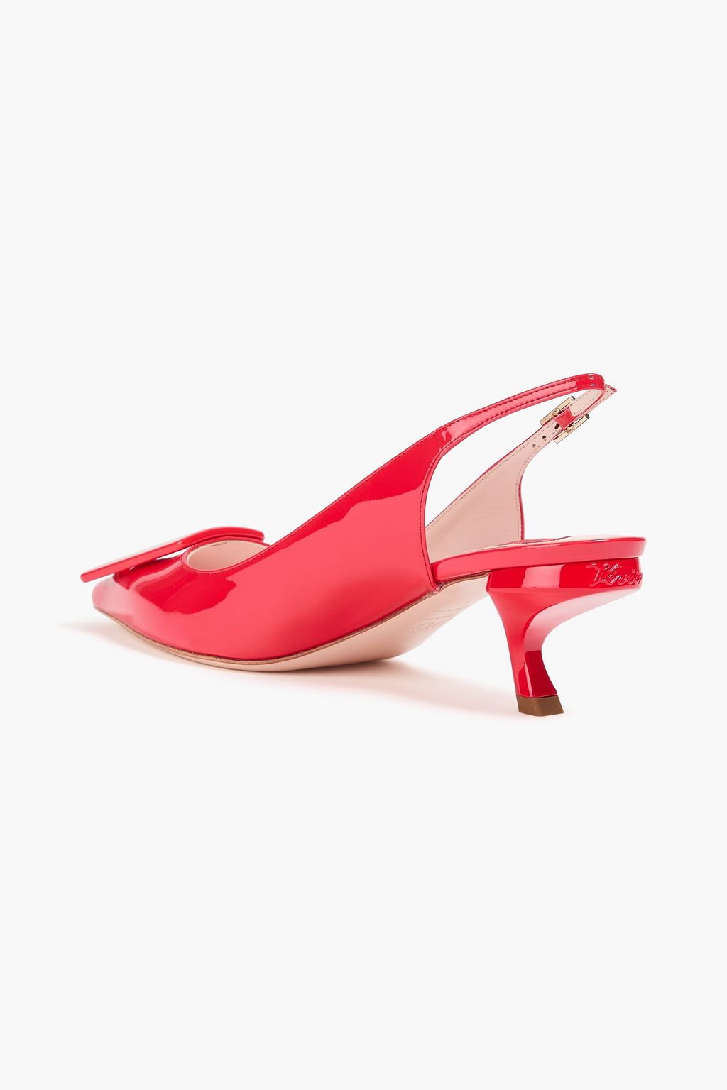 ROGER VIVIER Virgule buckle-embellished patent-leather slingback pumps