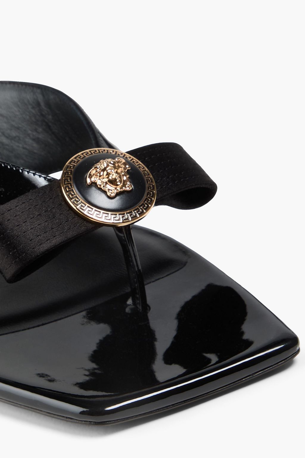 VERSACE Gianni Ribbon patent-leather mules
